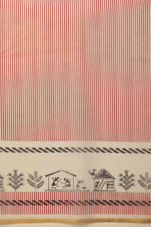 Yellow Chanderi Printed Cotton  Saree