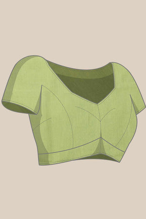 Olive Chanderi Geomatric Printed Cotton  Saree