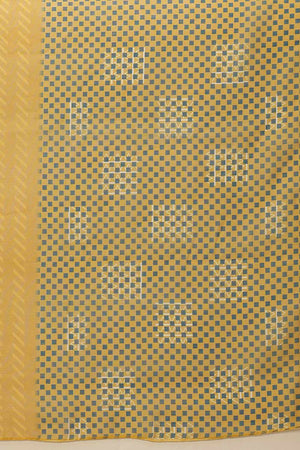 Yellow Chanderi Printed Cotton  Saree