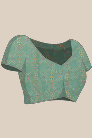 Yellow Chanderi Abstract Printed Cotton  Saree