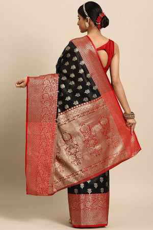 Black Woven Kanjivaram Silk Saree