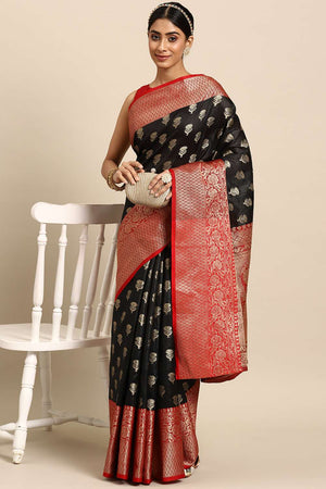 Black Woven Kanjivaram Silk Saree