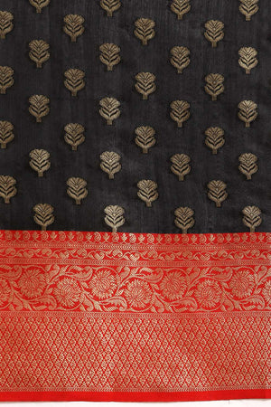 Black Woven Kanjivaram Silk Saree
