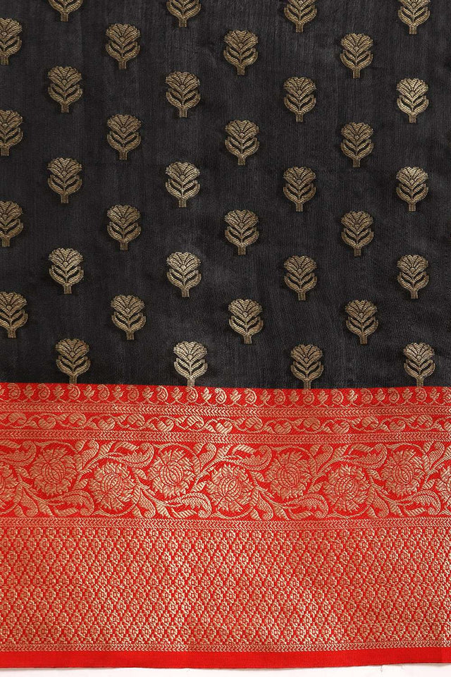 Black Woven Kanjivaram Silk Saree
