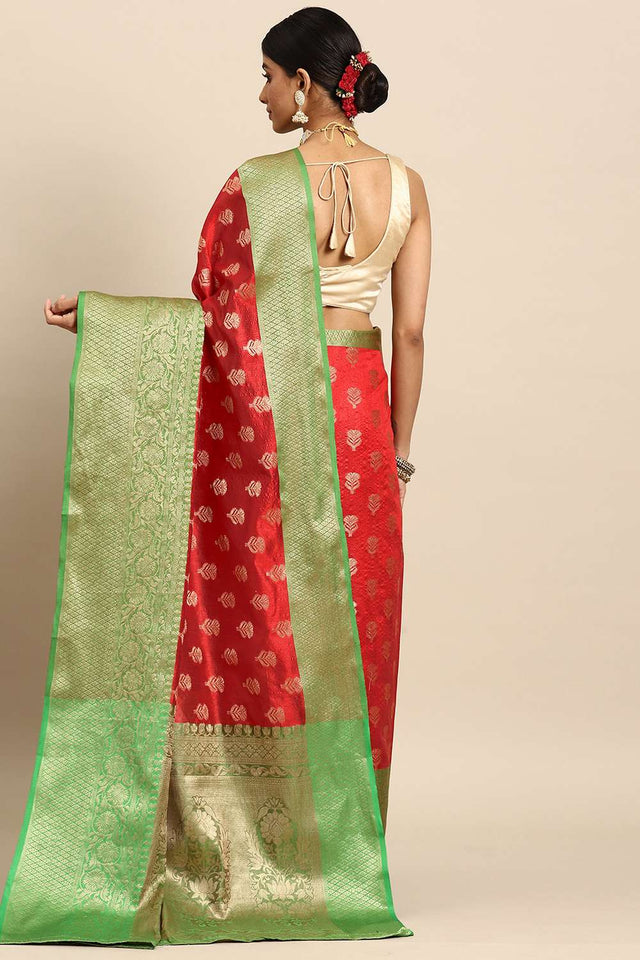 Red Woven Kanjivaram Silk Saree