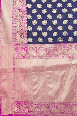 Blue Woven Kanjivaram Silk Saree