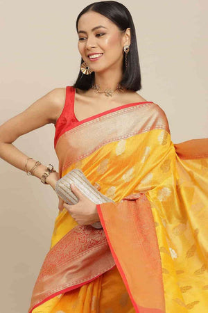 Yellow Woven Kanjivaram Silk Saree