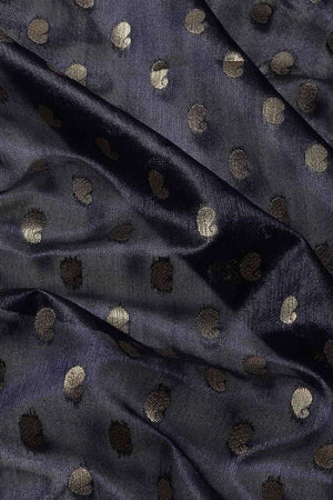 Navy Blue Woven Kanjivaram Silk Saree
