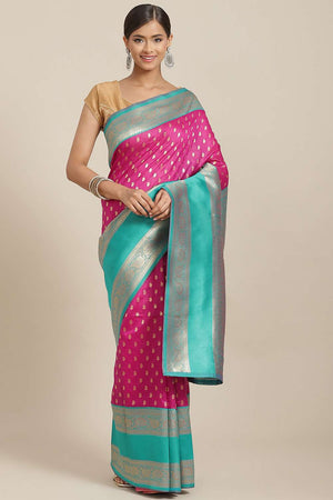 Magenta Woven Kanjivaram Silk Saree