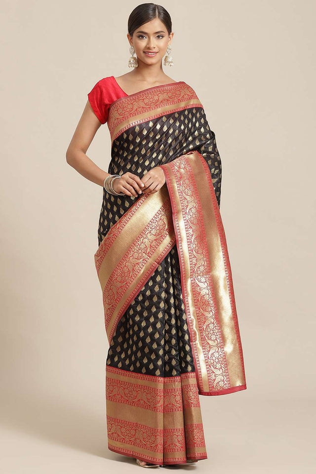 Black Woven Kanjivaram Silk Saree
