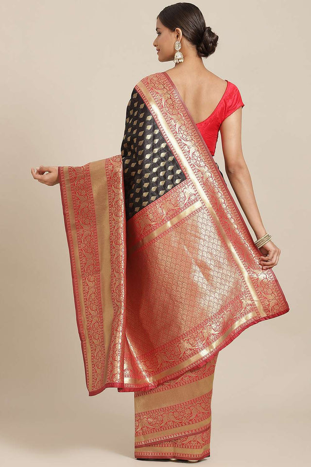 Black Woven Kanjivaram Silk Saree