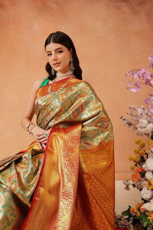 Grey Banarasi  Pure Silk Woven Saree