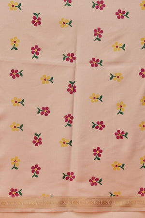 Beige Digital Printed Art Silk Saree