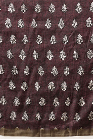 Maroon Ajrakh Printed Art Silk Saree (SZ-DGAJRAKH-3283)
