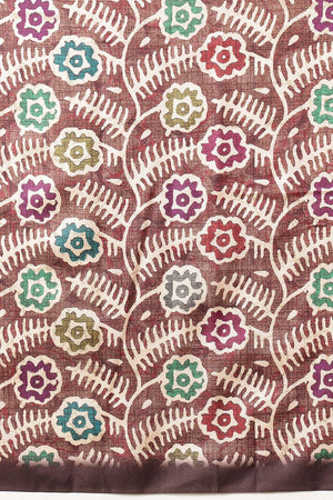 Brown Abstract Printed Art Silk Saree (SZ-DGAJRAKH-3286)