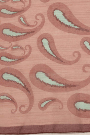 Peach Floral Printed Cotton Blend Saree