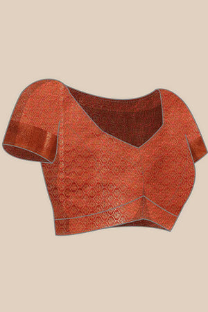 Turquoise Floral Printed Silk Saree