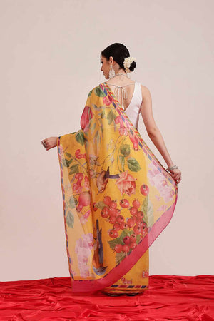 Green Banarasi Abstract Printed Silk  Saree