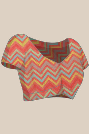 Green Banarasi Abstract Printed Silk  Saree