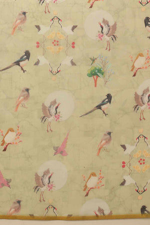 Blue Banarasi Floral Printed Silk  Saree