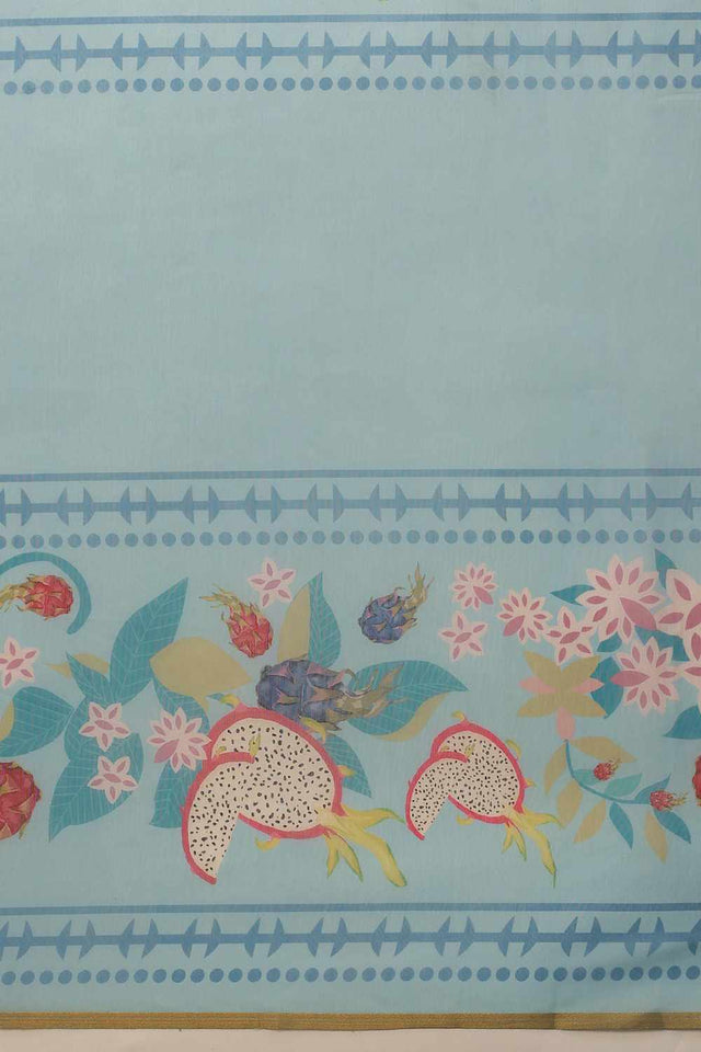 Yellow Banarasi Printed Silk  Saree