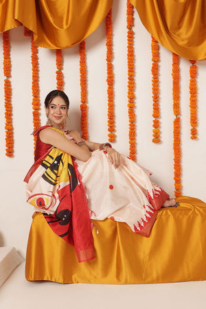 Beige Floral Printed Art Silk Saree (SZ-DGDEVI2-3278)