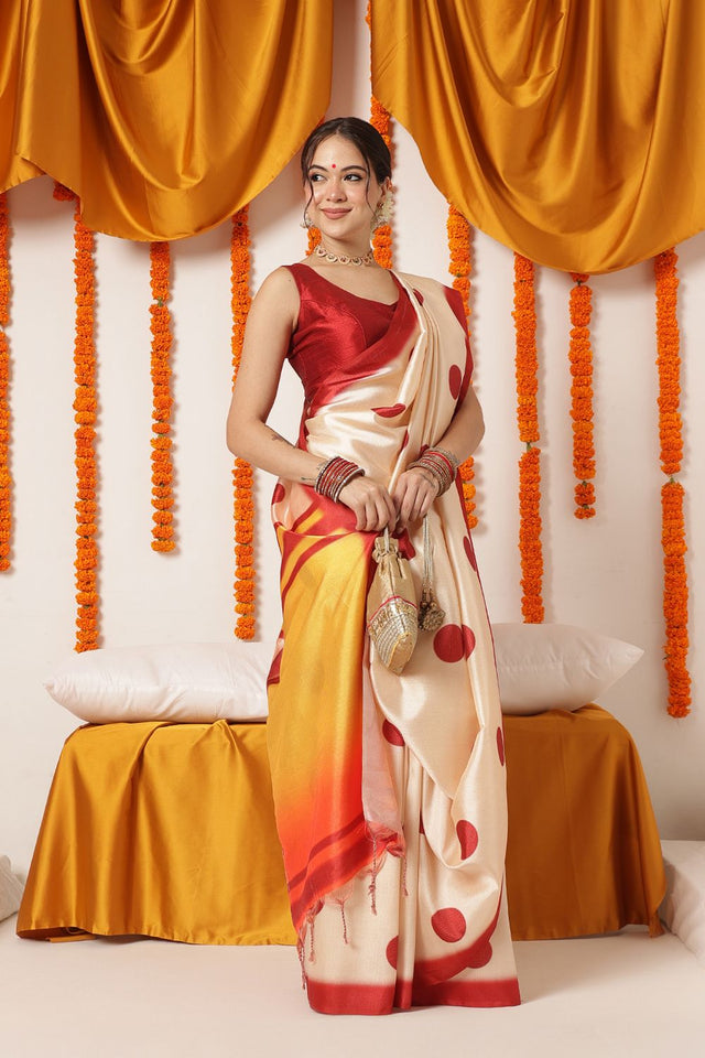 Beige Abstract Printed Art Silk Saree (SZ-DGDEVI3-3281)