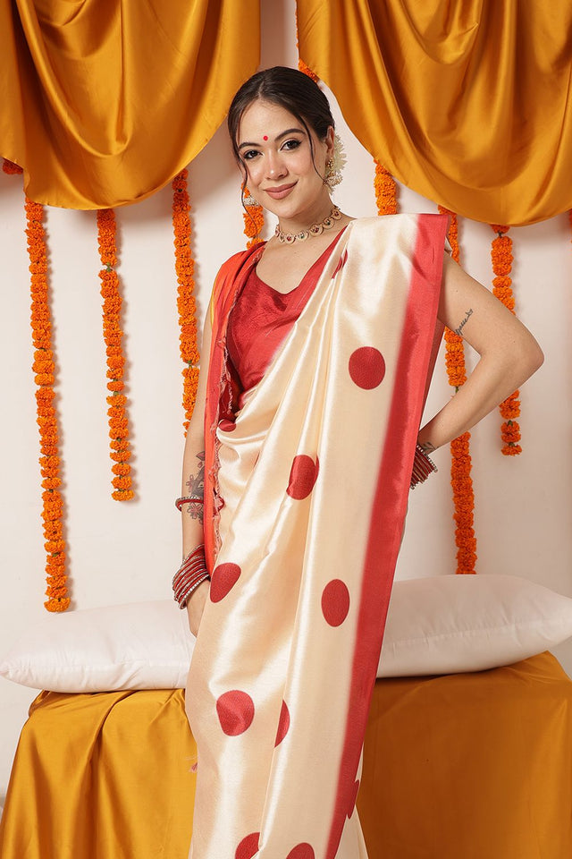Beige Abstract Printed Art Silk Saree (SZ-DGDEVI3-3281)