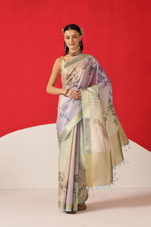 Multi Color Printed Tissue Saree (SZ-DGDOLPHIN-3054)
