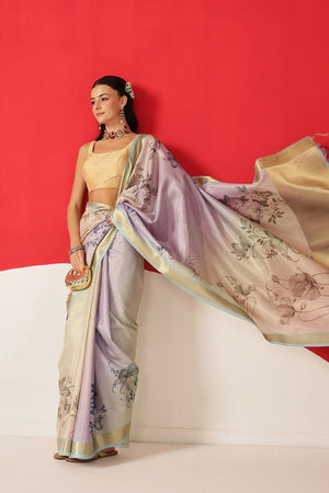 Multi Color Printed Tissue Saree (SZ-DGDOLPHIN-3054)