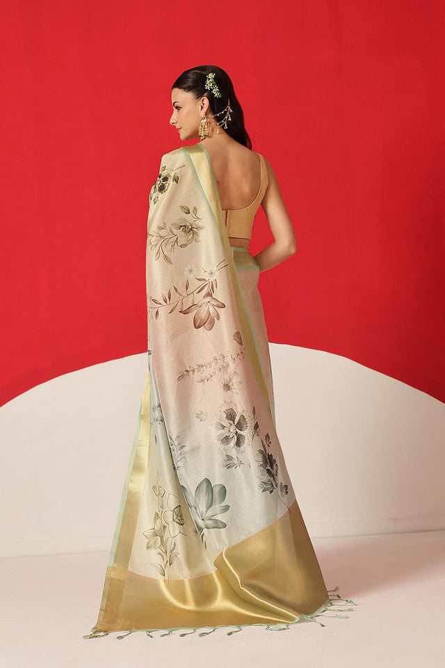 Multi Color Printed Tissue Saree (SZ-DGDOLPHIN-3056)