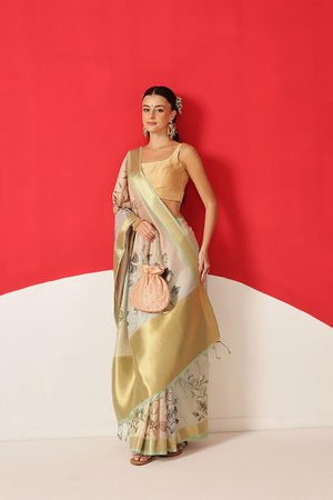 Multi Color Printed Tissue Saree (SZ-DGDOLPHIN-3056)