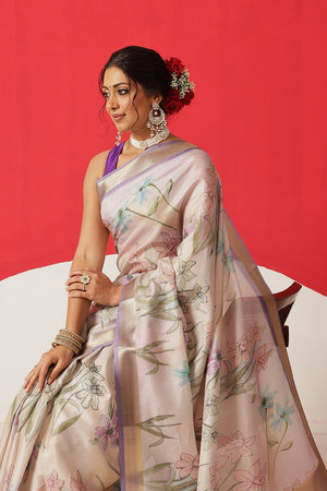 Multi Color Printed Tissue Saree (SZ-DGDOLPHIN-3058)