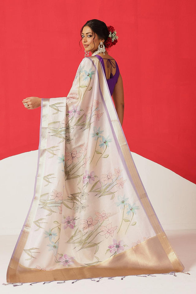 Multi Color Printed Tissue Saree (SZ-DGDOLPHIN-3058)