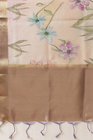Multi Color Printed Tissue Saree (SZ-DGDOLPHIN-3058)