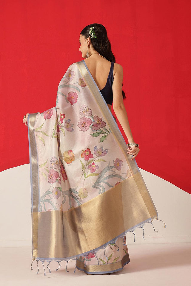 Multi Color Printed Tissue Saree (SZ-DGDOLPHIN-3059)