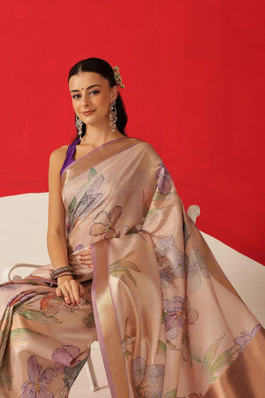 Multi Color Printed Tissue Saree (SZ-DGDOLPHIN-3060)