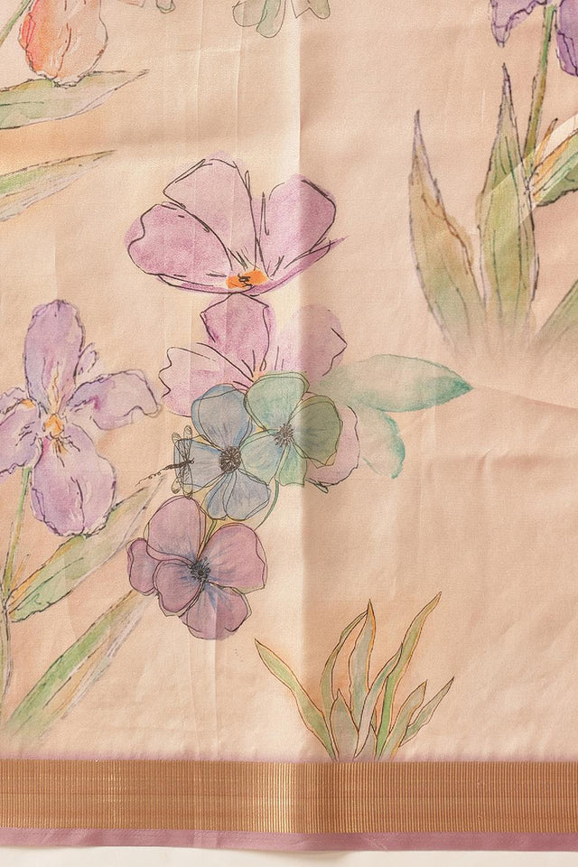 Multi Color Printed Tissue Saree (SZ-DGDOLPHIN-3060)