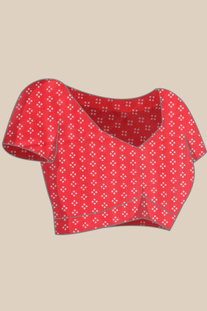 White Bandhani Printed Georgette Saree