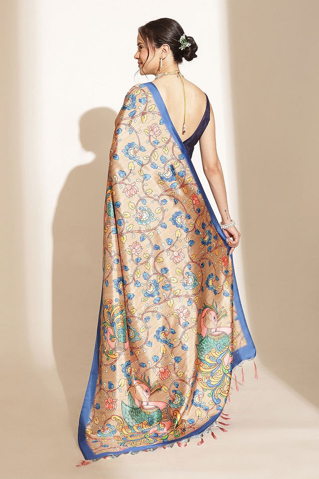 Brown Kalamkari Printed Silk Saree (SZ-DGGIA-BW-3219)
