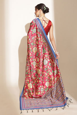 Pink Kalamkari Printed Silk Saree (SZ-DGGIA-PN-3221)