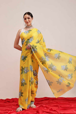 Green Banarasi Abstract Printed Art Silk  Saree