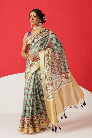 Multi Color Printed Tissue Saree (SZ-DGHINA-3061)