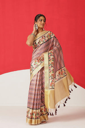 Multi Color Printed Tissue Saree (SZ-DGHINA-3062)