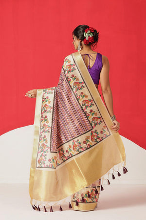 Multi Color Printed Tissue Saree (SZ-DGHINA-3062)