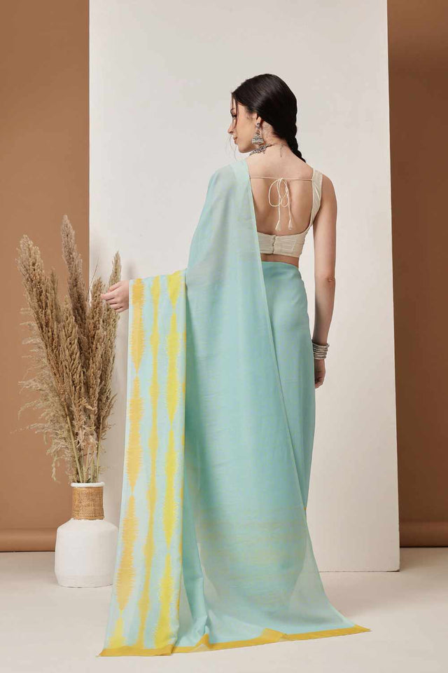 Multi-Color  Abstract Printed Cotton  Saree