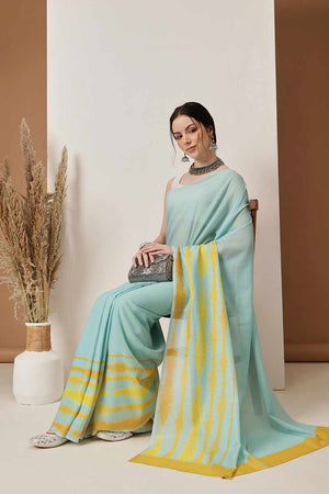 Multi-Color  Abstract Printed Cotton  Saree