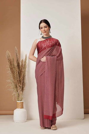 Pink  Abstract Printed Cotton  Saree