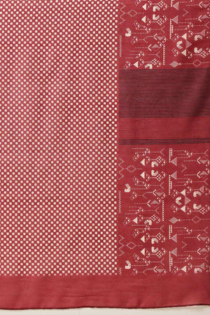 Pink  Abstract Printed Cotton  Saree