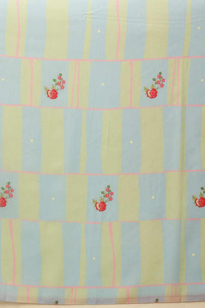 Turquoise  Abstract Printed Cotton  Saree